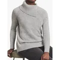 Pure Collection Cashmere Statement Neck Jumper, Heather Dove