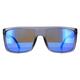 Rectangle Grey Blue Mirror Sunglasses