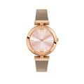 Ted Baker Darbey Stainless Steel Rose-Gold Case Pink Sunray Dial Stainless Steel Rose-Gold Mesh Band, Rose Gold, Women