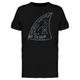 Teeblox Shark Fin Surft Typography Tee Men's -Image by Shutterstock Black