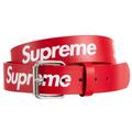 Supreme Repeat Leather Belt Red