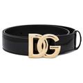 Dolce & Gabbana DG Logo Leather Belt Black