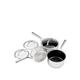 Ninja Foodi Zerostick Stainless Steel 3 Piece Pan Set - 16/18/20Cm Saucepans, Non Stick - C63000Uk