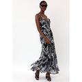 Religion Printed Maxi Dress - Black, Black, Size 16, Women