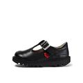 Kickers Kids Kick T Leather Shoes - Black, Black, Size 12 Younger