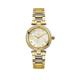 Gc Swiss Movement - Polished Silver & Yellow Gold PVD case & bracelet - White MOP dial w/crystals - Ø 36.5 mm - Sapphire coated mineral glass, Multi, Women