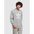 adidas Adicolor Classics Trefoil Crewneck Sweatshirt - Medium Grey Heather, Medium Grey Heather, Size Xs, Men