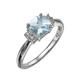 Love GEM 9 Carat White Gold Diamond-Set Blue Topaz Ring, Size R, Women