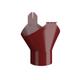 Lindab Steel Gutter Half Round 125mm to 100mm Gutter Outlet - Dark Red Lindab Rainline OMVC125DR