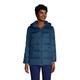 Hooded Wide Channel Down Puffer Jacket, Women, size: 8, regular, Blue, Nylon/Down, by Lands' End