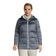 Hooded Wide Channel Down Puffer Jacket, Women, size: 28-30, plus, Blue, Nylon/Down, by Lands' End