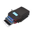 DFV mobile Multi-functional Vertical Stripes Pouch 4 Bag Case Zipper Closing for Sony PRS-T2 Black