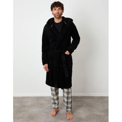 Black Borg Hooded Dressing Gown