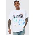 Mens White Oversized Nirvana License T-shirt, White