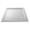 Nuie Pearlstone 1000mm x 1000mm White Square Shower Tray Polyurethane Volcanic Ash NTP015