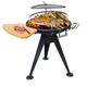 Outsunny Charcoal BBQ Outdoor Garden Adjustable Barbecue Double Grill Party Cooking Fire Pit with Cutting Board - Black