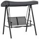 Outsunny 2 Seater Garden Swing Seat Swing Chair Outdoor Hammock Bench w/ Adjustable Tilting Canopy, Texteline Seats and Steel Frame, Dark Grey