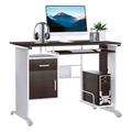 HOMCOM Computer PC Desk with Sliding Keyboard Tray Storage Drawers and Host Box Shelf Home Office Workstation Gaming Study (Black walnut)