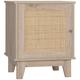 HOMCOM Nightstand, Bedside Table with Storage Cupboard, Side End Table with Rattan Element for Living Room, Bedroom, Natural