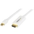 StarTech.com 6ft (2m) Mini DisplayPort to HDMI Cable - 4K 30Hz Video - mDP to HDMI Adapter Cable - Mini DP or Thunderbolt 1/2 Mac/PC to HDMI Monitor - mDP to HDMI Converter Cord - White