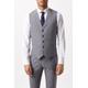 Mens Slim Fit Grey Textured Suit Waistcoat