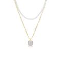 ECFEW™ Unifier White Topaz & Pearl Layered Necklace In Sterling Silver