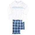 Mini Vanilla Girls Morgan Range Traditional Cotton Pyjamas - Blue & White - Size 5-6Y