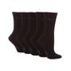 Elle - 5 Pack Girls Cotton Plain Coloured Ankle Length School Socks - Black - Size 6.5-8 (UK Shoe)