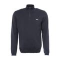 Boss Mens Zallo Curved Logo Organic Cotton Quarter Zip Jumper - Dark Blue - Navy - Size 2XL