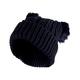 Sock Snob Womens Ladies Double Faux Fur Pom Pom Pull On Fashionable Knitted Beanie Hat - Black - One Size