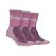 Jeep Womens TERRAIN - 3 Pairs Cotton Walking Hiking Socks for Ladies - Rose - Size UK 4-6.5