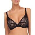 Chantelle Womens Orangerie Dream Plunge T-Shirt Bra - Black Nylon - Size 34B