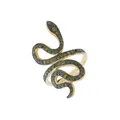 Slither Snake 18K Yellow Gold, Green Diamond & Burgundy Diamond Ring