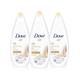Dove Body Wash Nourishing Silk Natural Moisturiser for Silky Soft Skin, 3x720ml - Cream - One Size