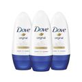 Dove Moisturising Cream Anti-Perspirant Roll-On, Original, 3 Pack 50ml - Black - One Size