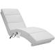 Chaise Lounge Heated Massage Chair White Leather Look Living Room Relax Recliner Lounger Reclining Armchair - Casaria