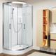 Electric Shower Cubicle Cabin Vidalux Pure e rh 1200 x 800 White Enclosure 8.5kW - Silver