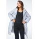 Roman Longline Diamond Quilted Coat in Light Grey