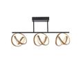 Ceiling lamp black with gold 3 lights with remote control - Josip
