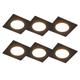 Set of 6 recessed spots black incl. LED 3-step dimmable IP65 - Simply