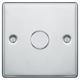 BG 400W Screwed Raised Plate Single Dimmer Switch 2-Way Push On/Off - Polished Chrome