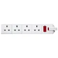 4 Socket 13A White Extension Lead