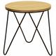 Round Wood & Metal Hairpin Industrial Bed Side Table - Black - Charles Bentley