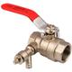 Lever Inline Water Ball Valve 1/2 inch bsp Female Thread with Drain Valve