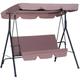 Outsunny - Outdoor Metal Hammock Swing Chair 3-Seater Patio Bench Garden Brown - Brown