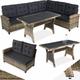 Tectake - Garden dining set Catania 6 Seats, 1 table - garden table and chairs, bistro set, garden corner sofa - nature - nature