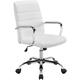 Yaheetech - Mid-Back Office Chair with Arms, White - white