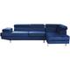 Beliani - Large Sectional Upholstered Corner 5 Seater Sofa Velvet Navy Blue Norrea - Silver