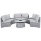 Monte Carlo Rattan Garden Furniture 6 Seater Sofa Set Outdoor Seating With 3 x 2 Seat Chairs & Ice Bucket Coffee Table For Patio Decking Conservatory