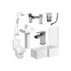 Complete Bathroom Suite 1600 l Shape Bath rh Screen Basin Toilet Taps Shower - White